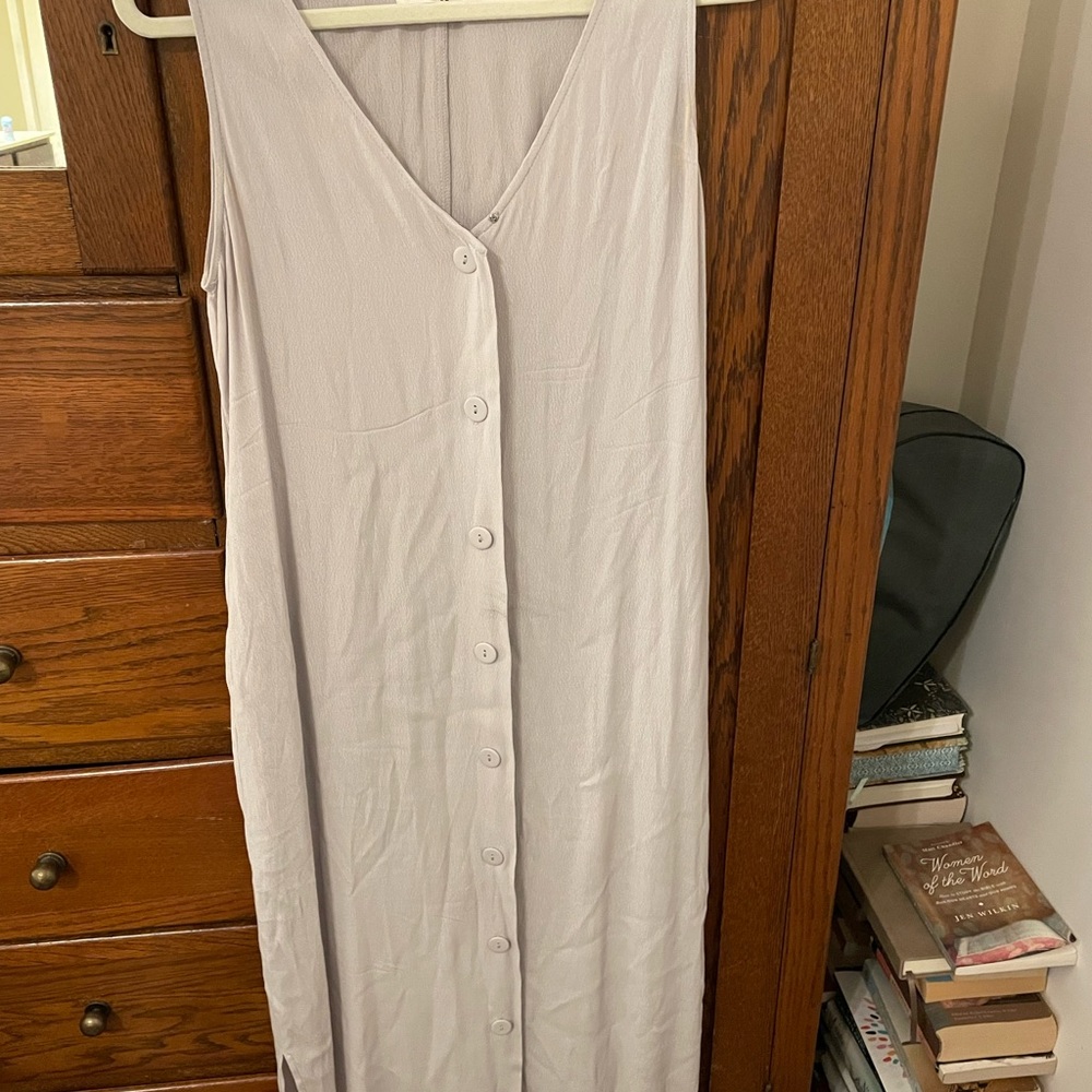 Mod Ref Light Gray Button-Down Dress
